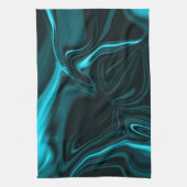 Helle zyanische und dunkle Kurven auf dunklem Hint Geschirrtuch (Vertikal)