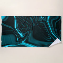 Helle zyanische und dunkle Kurven auf dunklem Hint Strandtuch