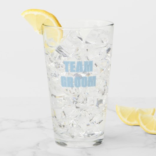 Helleblaue Team-Groom-Junggesellenabschied Glas (Vorderseite Ice)