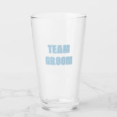 Helleblaue Team-Groom-Junggesellenabschied Glas (Vorderseite)