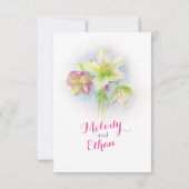 Hellebore Aquarell Art Frühling Hochzeitskarte RSVP Karte (Rückseite)