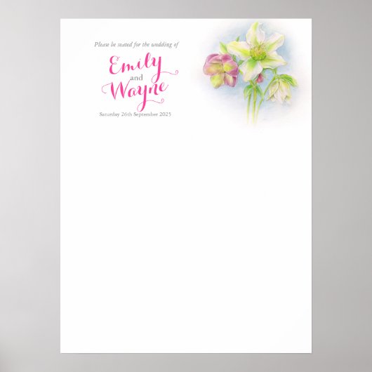 Hellebore Art Wedding Tischplaner Poster (Vorne)