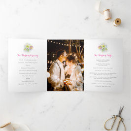 Hellebore Blume Hochzeit der Wasserfarbe Dreifach-gefaltete Programmkarte