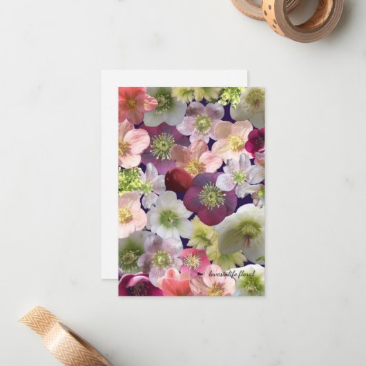 Hellebore Collage  Mitteilungskarte (Vorderseite/Rückseite Beispiel)