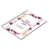 Hellebore Floral Burgundy Wedding Planner Notizblock (Linke Seite)