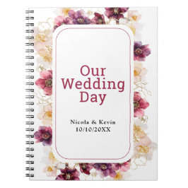 Hellebore Floral Burgundy Wedding Planner Notizblock