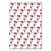 Hellebore Floral Burgundy Wedding Table Number Tischnummer (Rückseite)