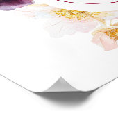 Hellebore Floral Burgundy Wedding Welcome Sign Poster (Ecke)
