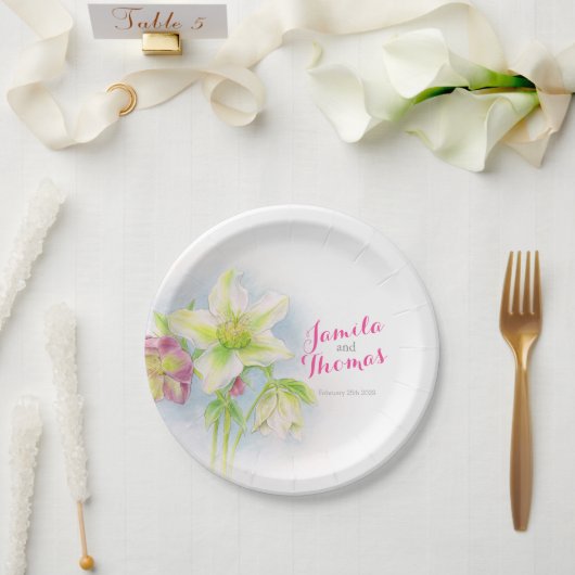 Hellebore für Hochzeitsfeiern personalisierte Tell Pappteller (Hochzeit)