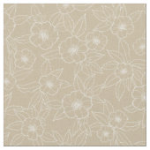 Hellebore Handgezeichnetes Beige-neutrales Muster Stoff (Nahaufnahme)
