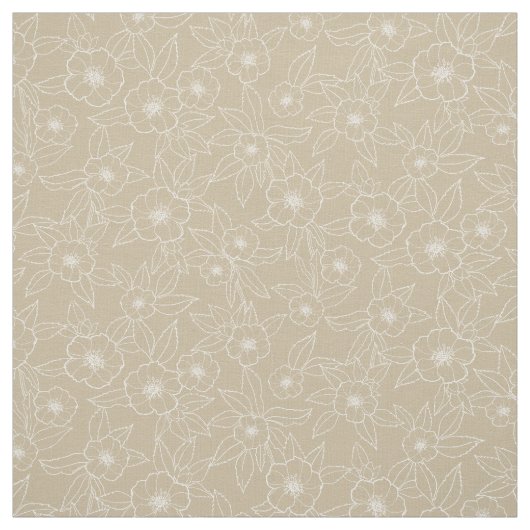Hellebore Handgezeichnetes Beige-neutrales Muster Stoff (Muster)