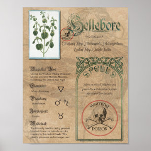 Hellebore Herbal Buch Schatten Pagan Wiccan Poster