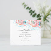 Hellebore Turquoise Peach Floral Wedding (Stehend Vorderseite)