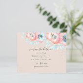 Hellebore Turquoise Peach Floral Wedding (Stehend Vorderseite)