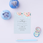 Hellebore Turquoise Peach Floral Wedding Flyer (Einzeln)