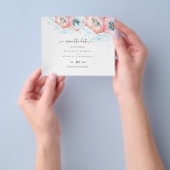 Hellebore Turquoise Peach Floral Wedding Flyer (Gruppe)