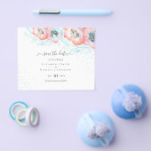 Hellebore Turquoise Peach Floral Wedding Flyer (Einzeln)
