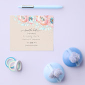 Hellebore Turquoise Peach Floral Wedding Flyer (Einzeln)