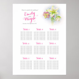 Hellebore Wasserfarbe Hochzeitstisch Poster