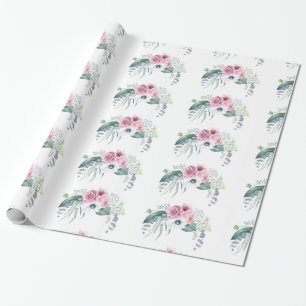 Helleborus-Anemonen-Pfingstrosen-malvenfarbener Geschenkpapier