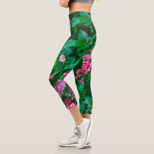 Helleborus Blume - Weihnachtsfeier Rose Capri Leggings