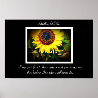 Hellen Keller Sunflower Zitat Poster