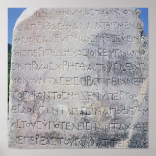 Hellenistischer Epigraphstein in Ephesus Poster
