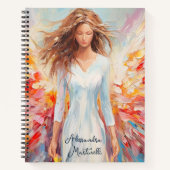 Heller Abstrakter Angel Loose Painted Style Notizblock (Vorderseite)