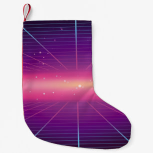Heller, abstrakter Retro-Hintergrund im 80er-Stil Kleiner Weihnachtsstrumpf