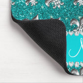 Heller Aqua-Glitter der personalisierten Mousepad (Ecke)