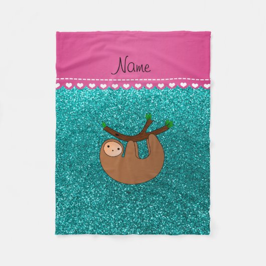 Heller Aqua-Glitter des personalisierten Fleecedecke (Vorderseite)