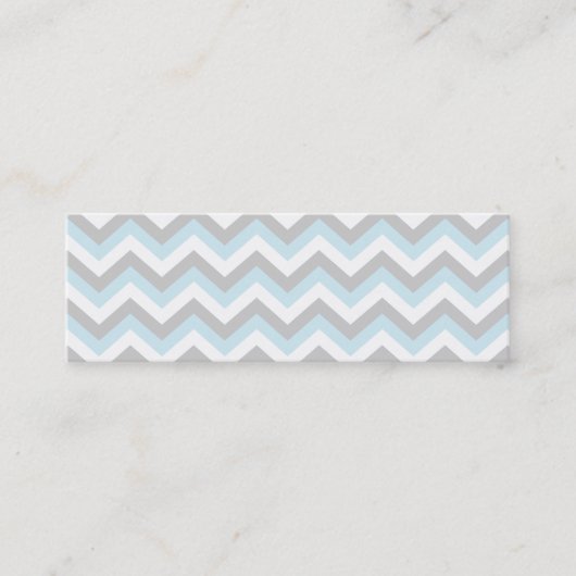 Heller Aqua-TürkisZickzack Chic-Zickzack-Muster Mini Visitenkarte (Vorderseite)