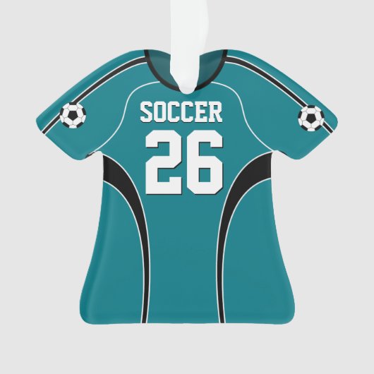 Heller aquamariner Fußball Jersey Ornament (Vorderseite)