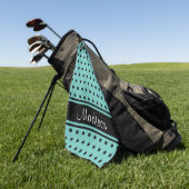 Heller aquamariner schwarzer golfhandtuch (Gras)
