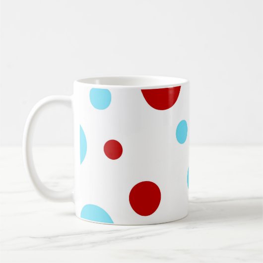 Heller aquamariner Türkis-rotes weißes Kaffeetasse (Links)
