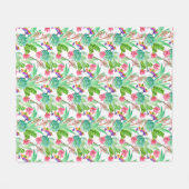 Heller Aquarell-Kaktus u. saftiges Muster Fleecedecke (Vorderseite (Horizontal))