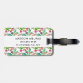 Heller Aquarell-Kaktus u. saftiges Muster Gepäckanhänger (Rückseite horizontal)