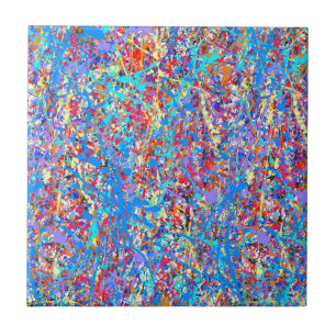 Heller blauer Farben-Spritzer abstrakt Fliese