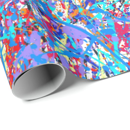 Heller blauer Farben-Spritzer abstrakt Geschenkpapier (Rolleneckpunkt)