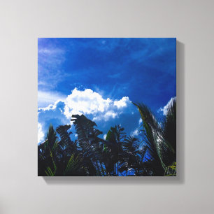 Heller blauer Himmel mit Wolken Leinwanddruck