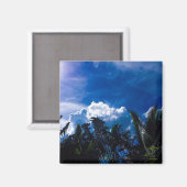 Heller blauer Himmel mit Wolken Magnet (Vorderseite/Rückseite)