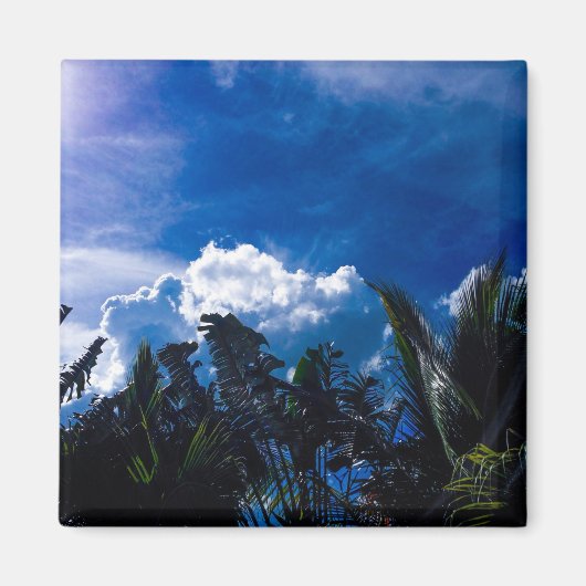 Heller blauer Himmel mit Wolken Magnet (Vorne)