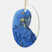 Heller blauer HyazintheMacaw Keramik Ornament (Links)