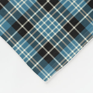 Heller blauer, Schwarzweiss-Clan-ClarkTartan Fleecedecke