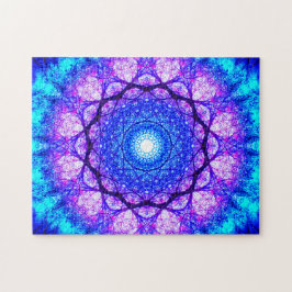 Heller blauer und lila Mandala Puzzle