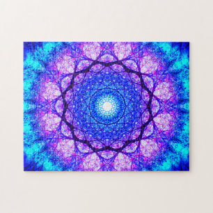 Heller blauer und lila Mandala Puzzle