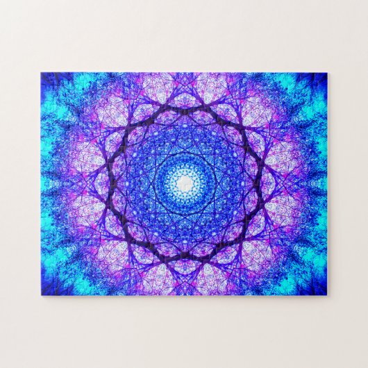 Heller blauer und lila Mandala Puzzle (Horizontal)