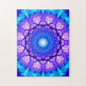 Heller blauer und lila Mandala Puzzle (Vertikal)
