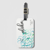 Heller blaues Grün-Aloha Gepäckanhänger (Vorderseite Vertikal)