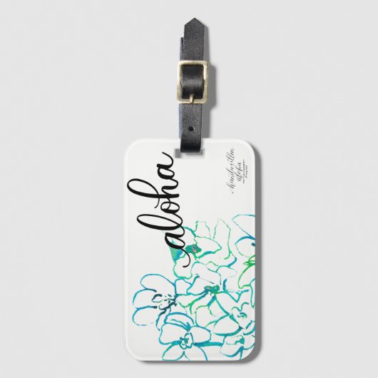 Heller blaues Grün-Aloha Gepäckanhänger (Vorderseite Vertikal)